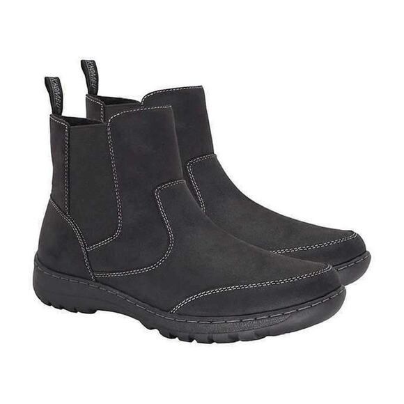 Khombu Women Ankle Chelsea Booties Charlotte Size US 10M Black Faux Leather - Picture 1 of 4